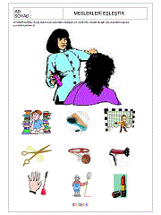 okul öncesi çocuklar için meslekle ilgili eşyaları bul çalışmaları